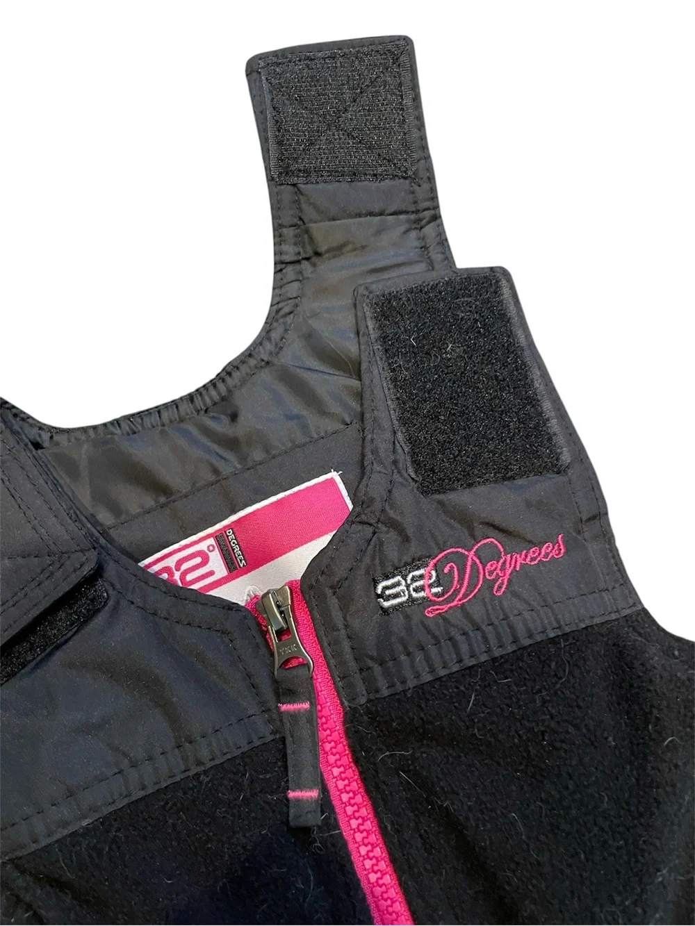 32‎ Degree Toddler Weatherproof Black Pink Trim Snow Bibs Pants 3T